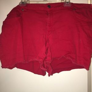 Plus Size Red Jean Shorts 22w